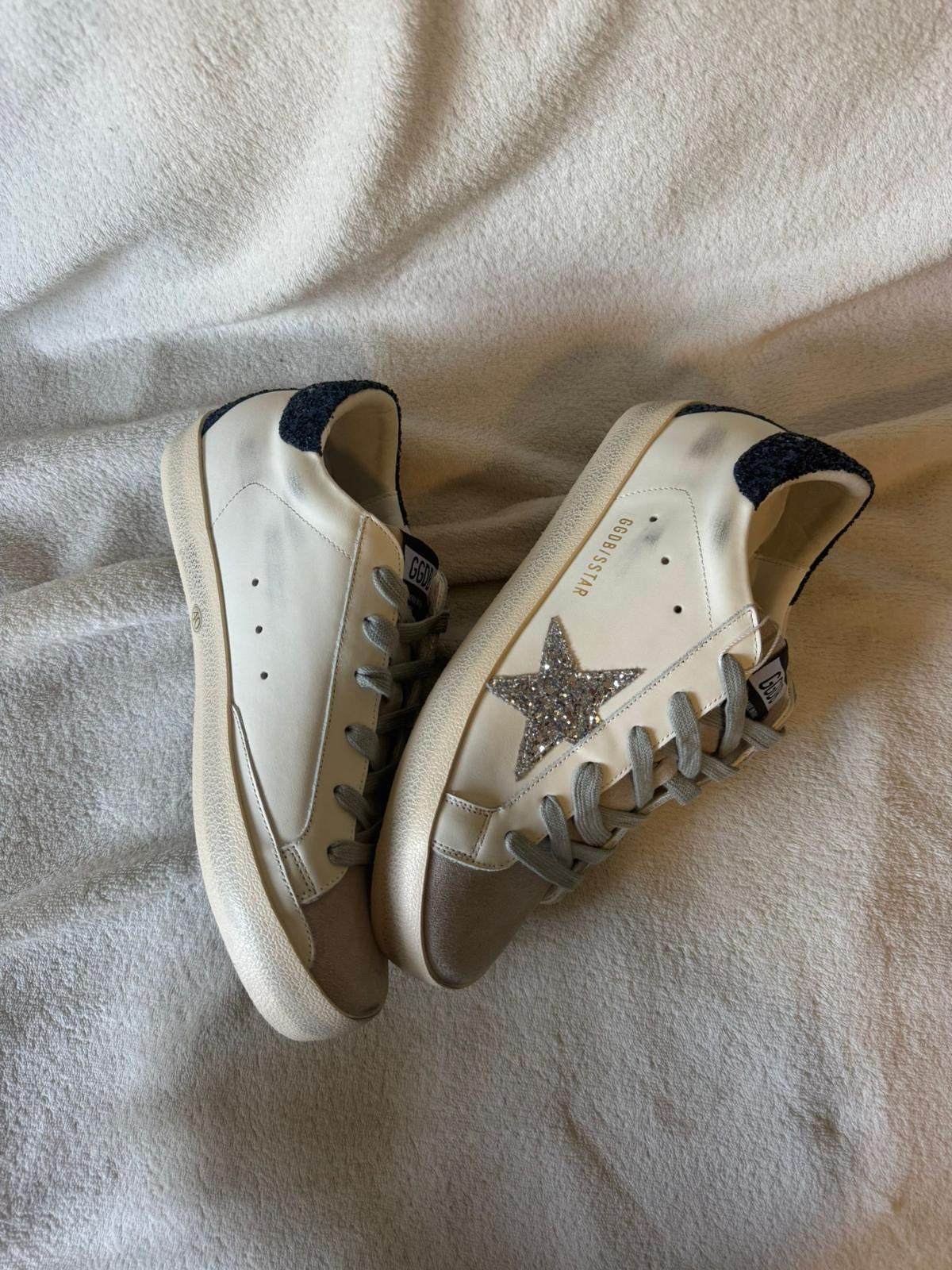 Golden Goose Super-Star — Silver / Navy
